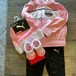 NWT PUMA 3-6 mon joggers w/ hat & shoes
